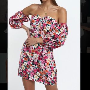 Showpo Dakota Dress in Pink Floral (US 6/M/AUS 10)